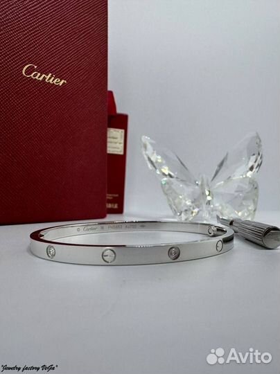 Браслет Cartier Love белое золото 18 карат