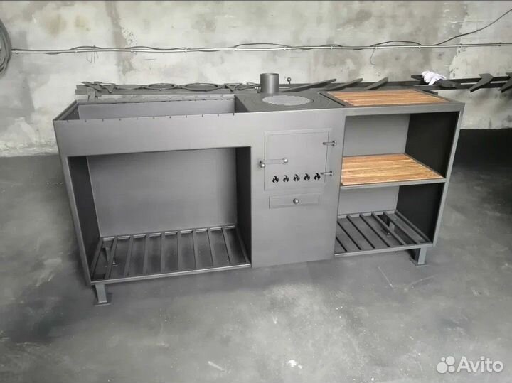 Мангал с печью под казан