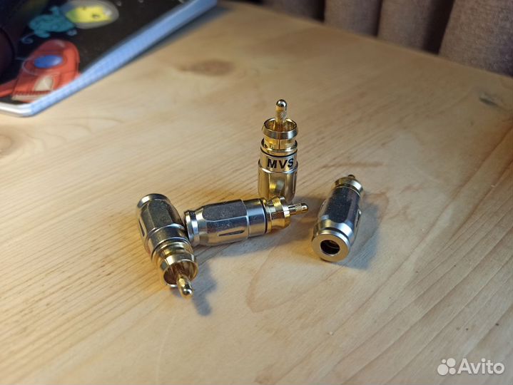 Акустический разъем коннектор RCA, 4 шт до 5 мм