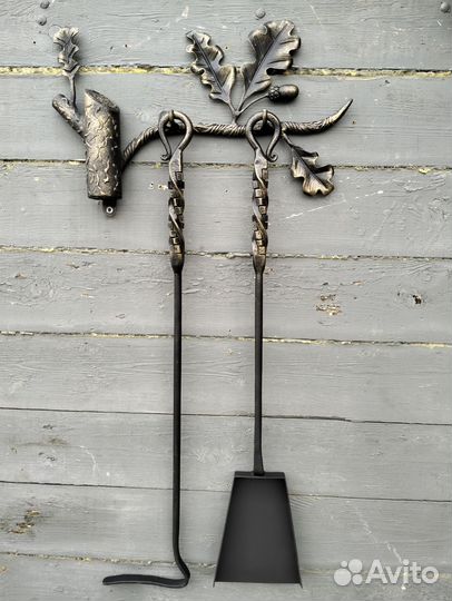 Кованый набор для камина, мангала, бани,печи