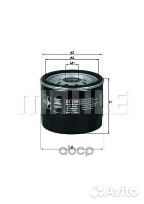 Фильтр масляный mahle OC239 OC239 Mahle/Knecht