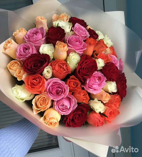 Цветы розы букет