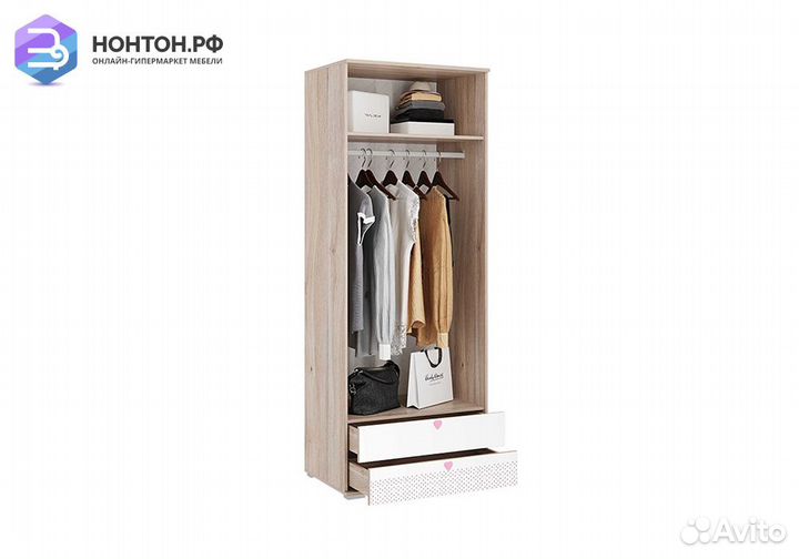 Шкаф 2-х дверный Алина 55.01 дуб мария / белый