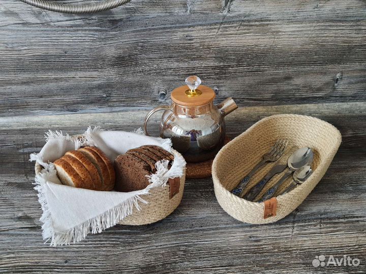 Джутовые корзины, салфетки, ковры I