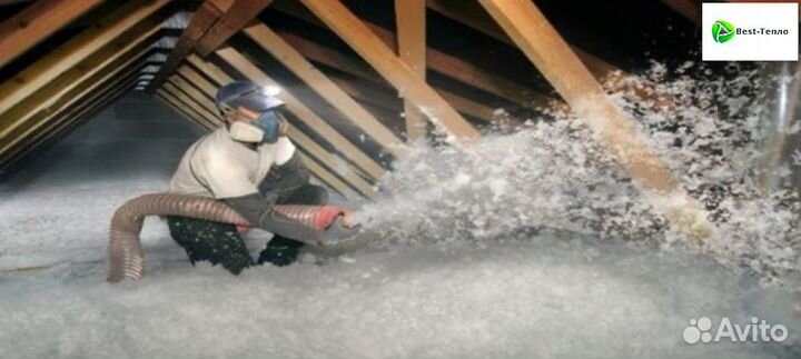 Утепление скатов кровли механическим способом