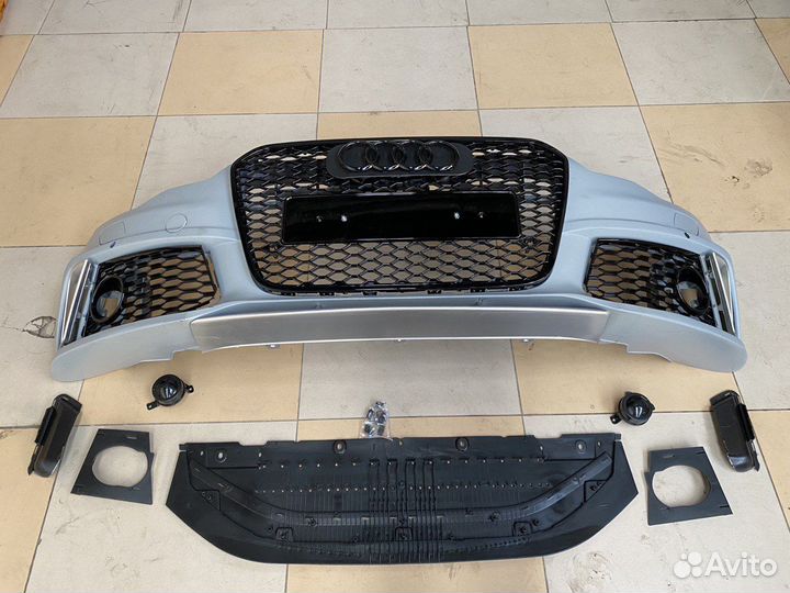 Передний бампер RS6 Audi A6 C7 дорестайлинг