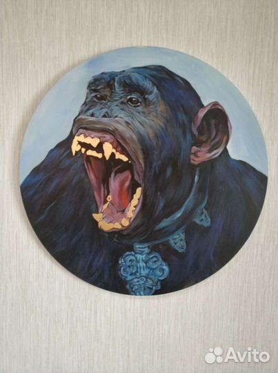 Картина маслом холст (обезьяна)