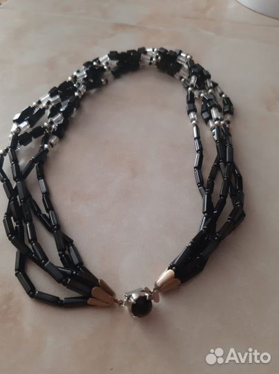 Винтажные сатиновые бусы Чехия