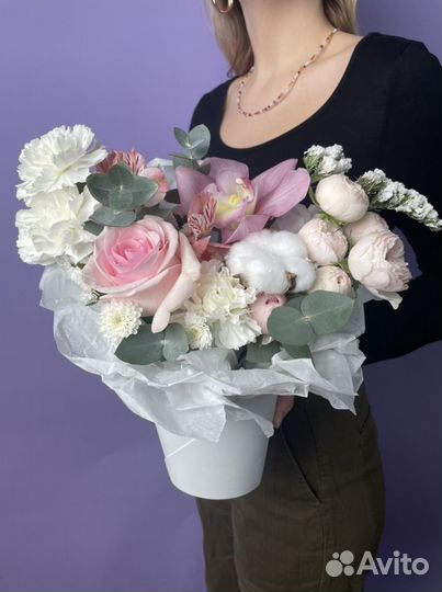 Букет цветов. Цветы в коробке. Доставка. Самовывоз