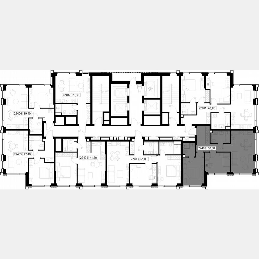 2-к. квартира, 60,3 м², 24/36 эт.