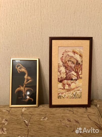 Вышивка крестиком, картины в рамах