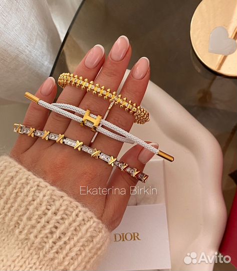 Браслет цепь tiffany камни цвет золото серебро