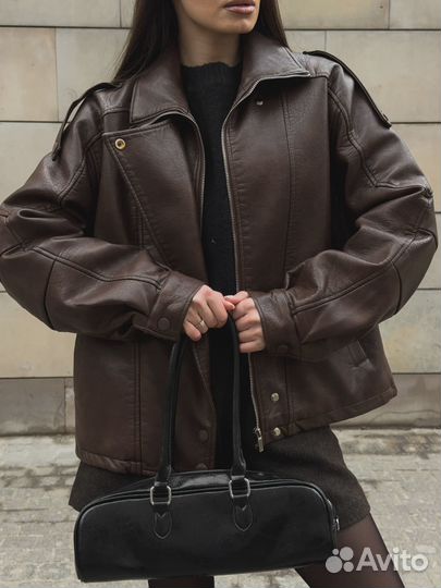 Утепленная кожаная куртка