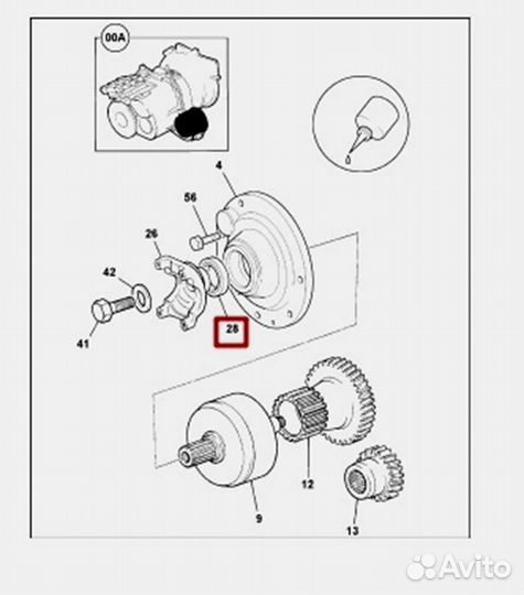 Сальник флянцы кпп (выход на передний кардан) ITL