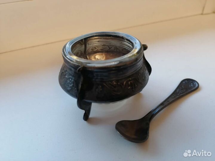 Солонка горчичница мельхиор СССР