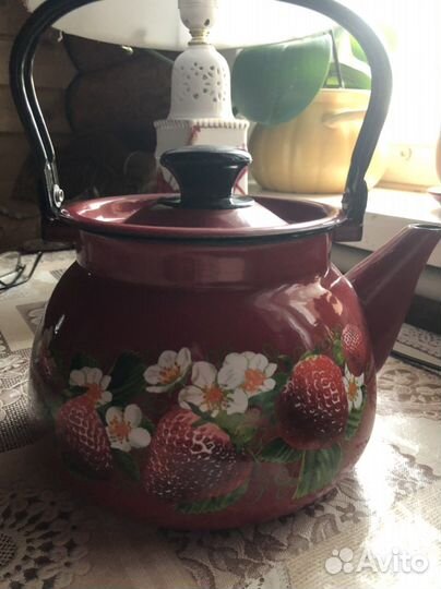 Чайник эмалированный новый 3л