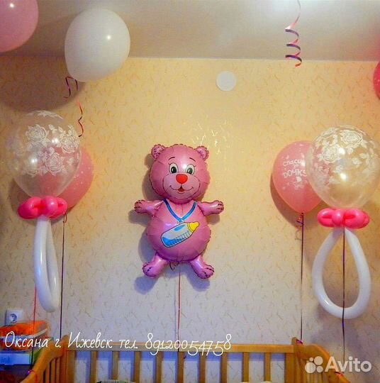 Выписка из роддома, шарики