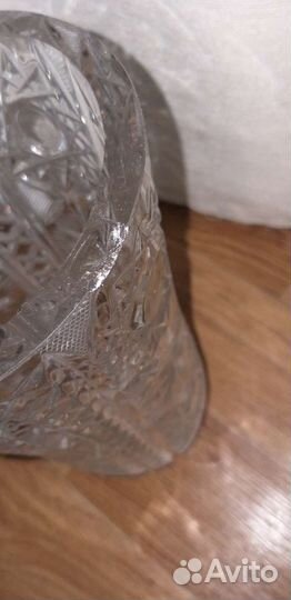 Винтаж Ваза салатница хрустальная большая СССР