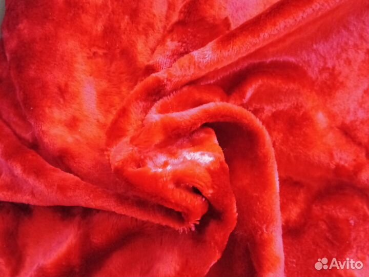 Ткань винтаж красный бархат/плюш СССР