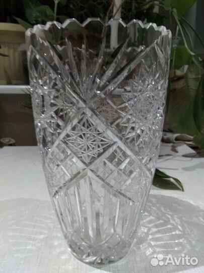 Крупная хрустальная ваза Богемия,Чехия