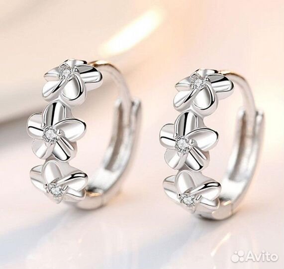 Сережки серебро миниатюрные 925