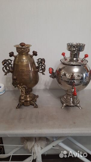 Самовар дровяной угольный и чайник на дровах