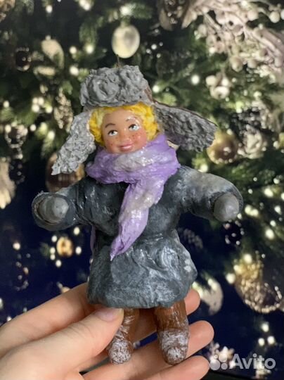 Ватные елочные игрушки handmade