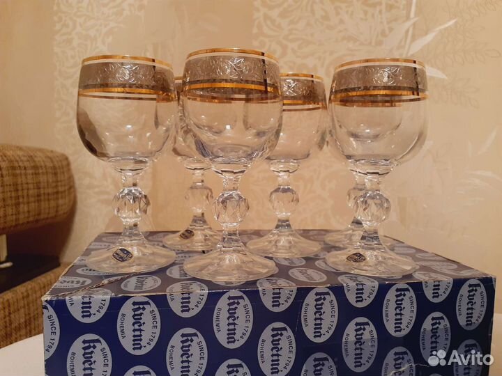 Хрустальные фужеры и стопки, производство Чехия