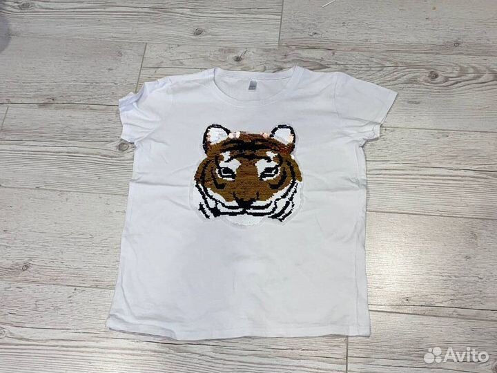 Нашивка тигр пайетки аппликация для одежды