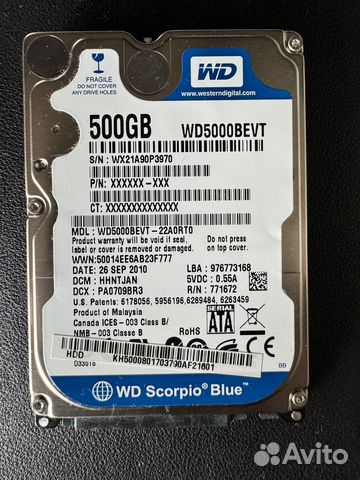 Жесткий диск WD Scorpio Blue WD5000bevt 500гб купить в Москве с ...