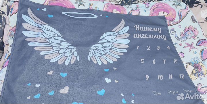 Фотокарточки и плед для фотосъёмки малыша