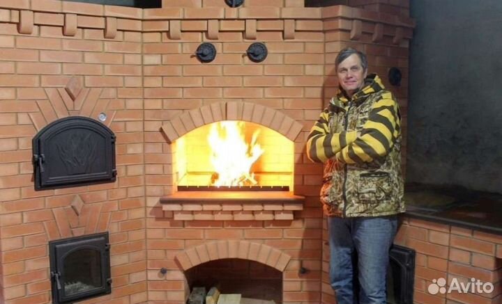 Барбекю зона, из кирпича, печи камины