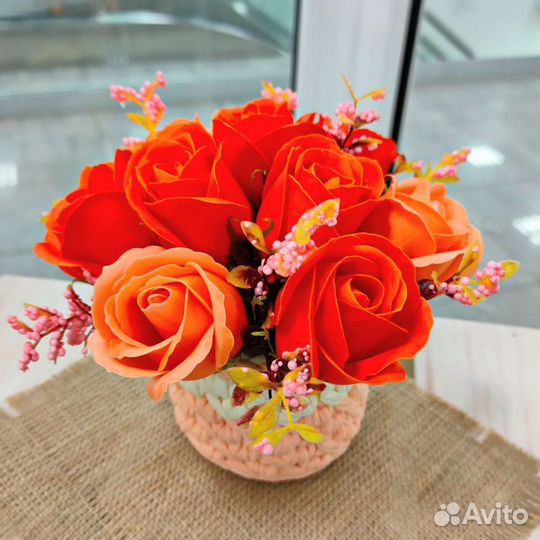 Букет из мыльных роз