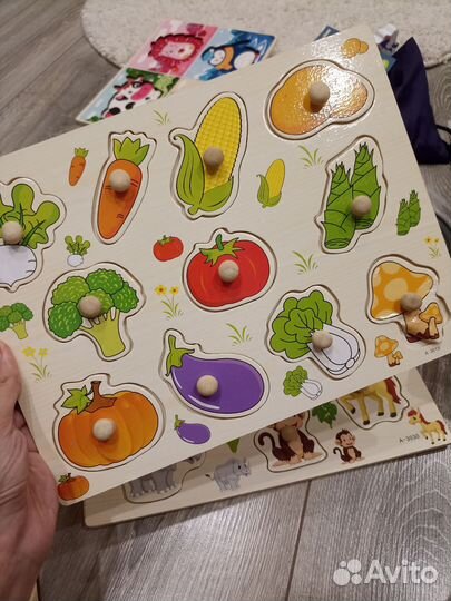 Пакет игрушек. Деревянный пазл/сортер