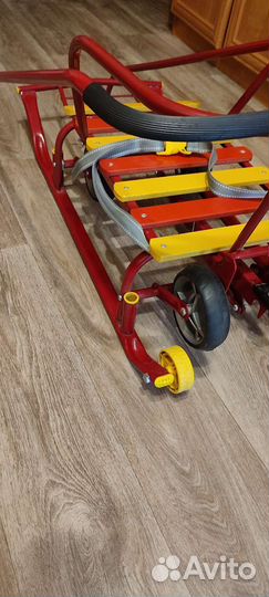 Детские санки с колесами+чехол с сиденьем