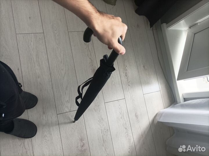 Зонт трость мужской черный