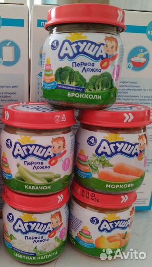 Овощное пюре агуша тыква, кабачок, цветная капуста