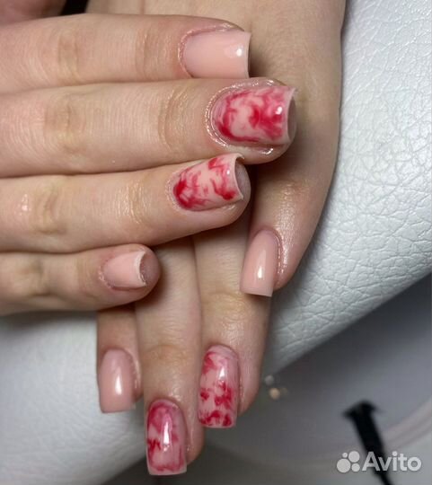 Наращивание ногтей, гель лак