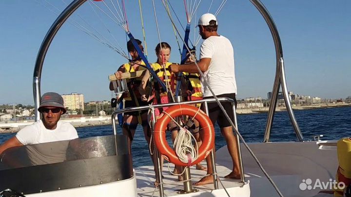 Полёт на парашюте над морем Адлер