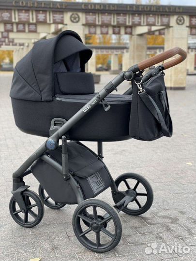Roan Коляска 2 в1 Bass Next короб + прогулка Black