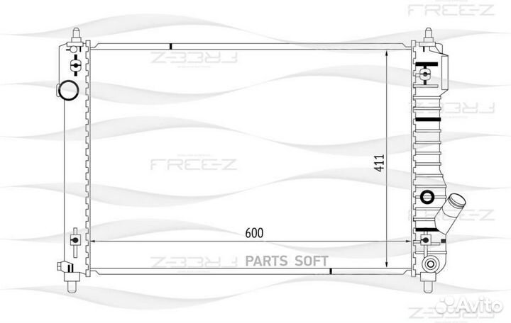 Радиатор охлаждения chevrolet Aveo 08- 95227753