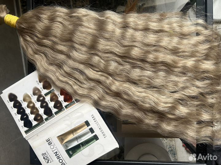Волосы для наращивания кудри блонд