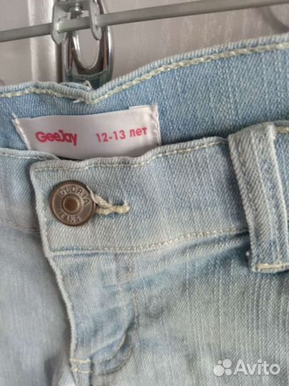 Голубые шорты для девочек 12-13 лет