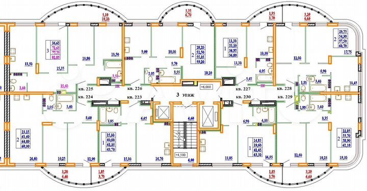 2-к. квартира, 68 м², 3/11 эт.