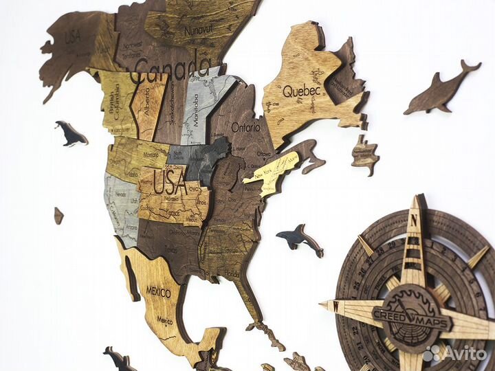 Деревянная карта мира
