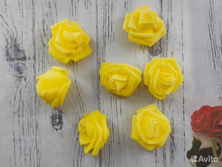 Цветы из фоамирана, головки роз 670 шт