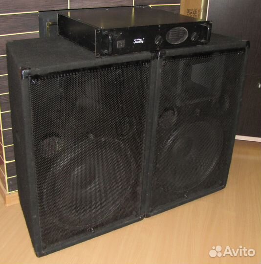 Колонки Wharf-D 1200W Pro 2шт+Усилитель звука SK