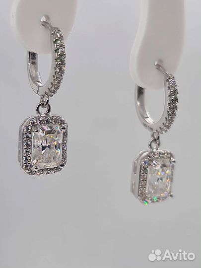 Серьги с бриллиантами (муассанитами) 2ct