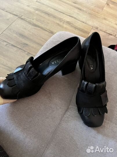 Туфли женские 38 размер натуральная кожа черные