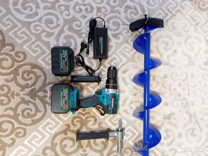 Шуруповерт Ледобур Heinhelper 2 акб 6А+Тонар 150мм